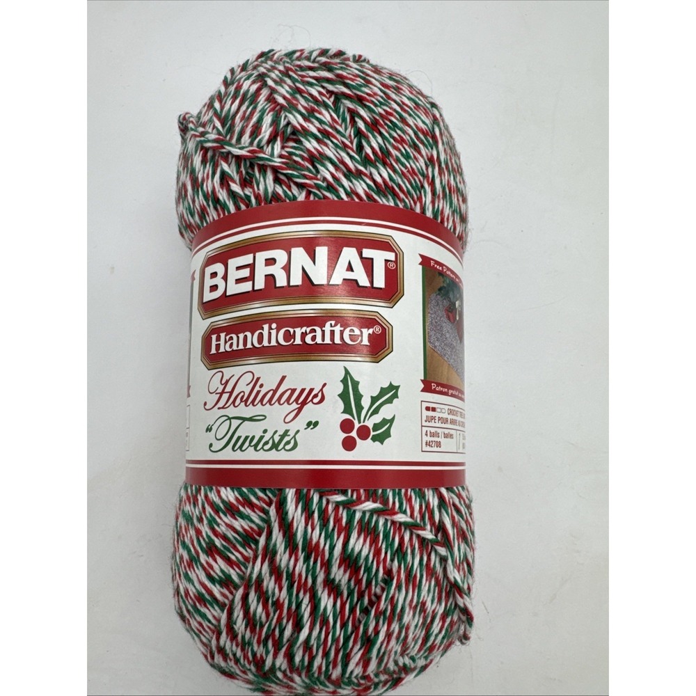 Bernat Handicrafter Holidays Twists  Yarn, 12.3 Oz Skein New Medium 4 Weight